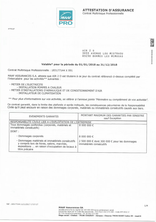 Assurance et pompe à chaleur