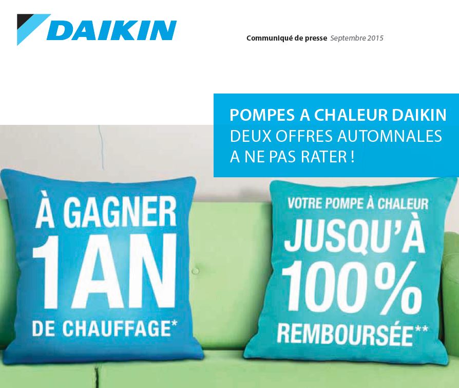 Pompe à chaleur daikin 100 remboursé