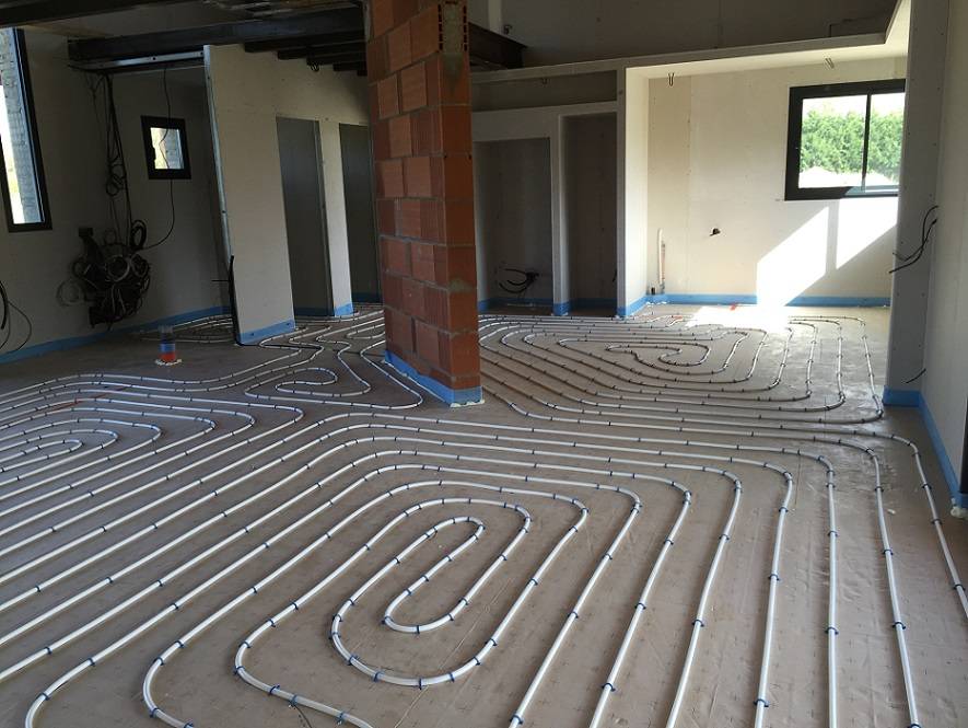 Plancher chauffant pompe a chaleur