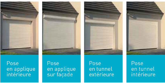 Porte de garage enroulable en applique exterieur