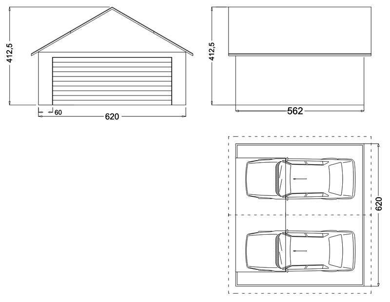 Porte de garage double dimension