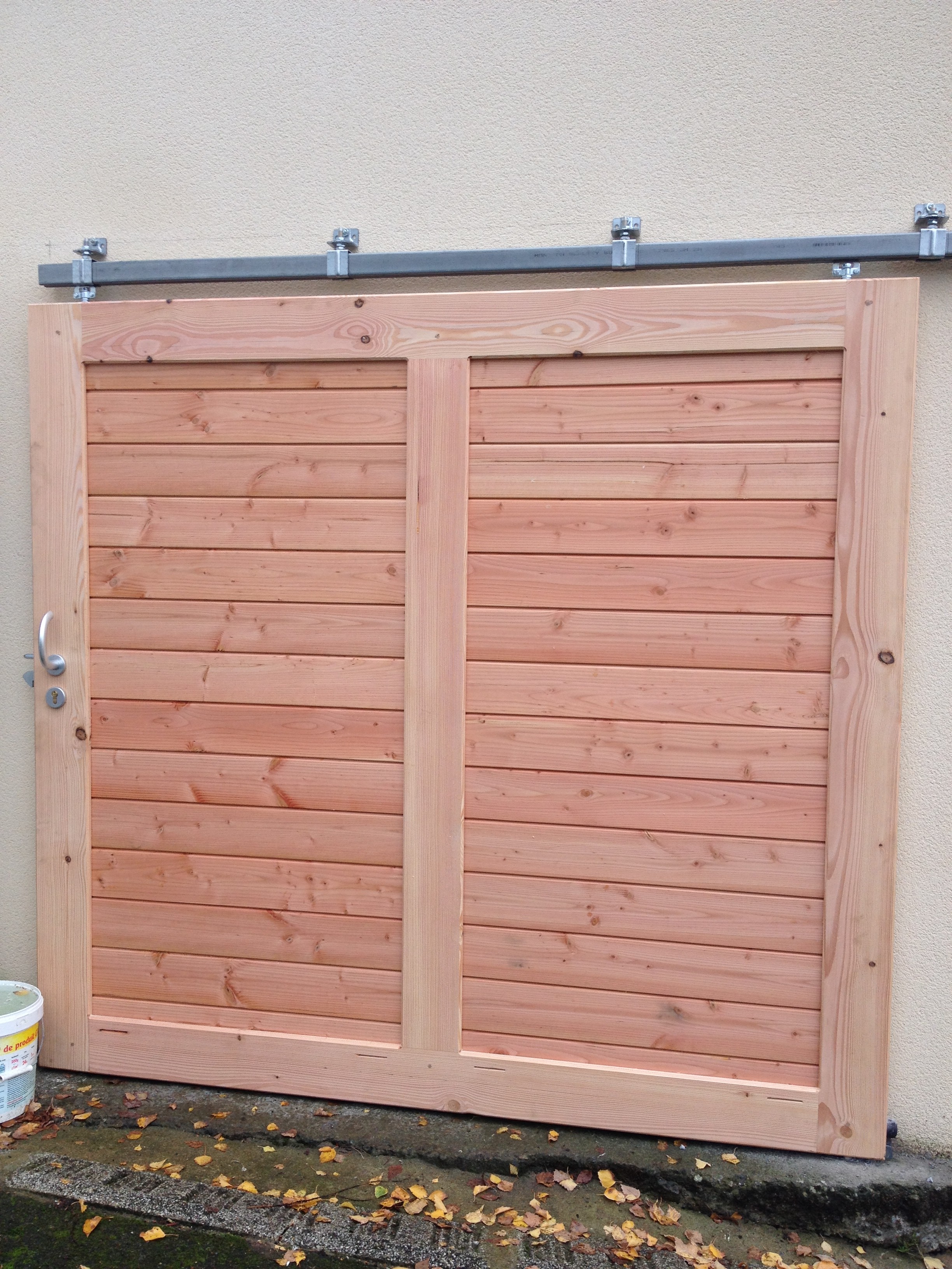 Porte de garage coulissante bois castorama
