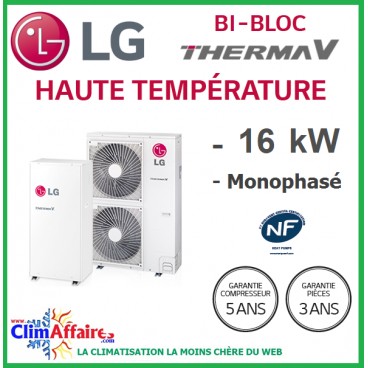 Pompe à chaleur air eau 16kw