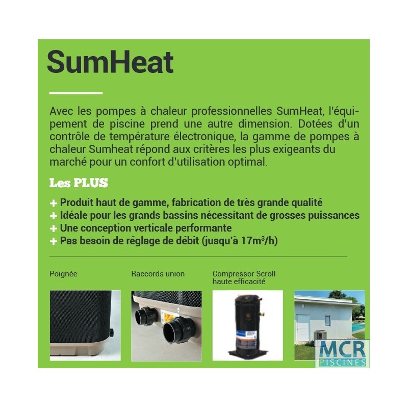 Pompe à chaleur piscine sumheat