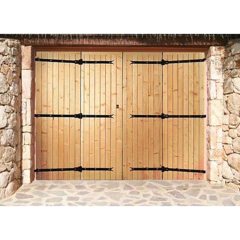 Porte de garage en bois 4 vantaux