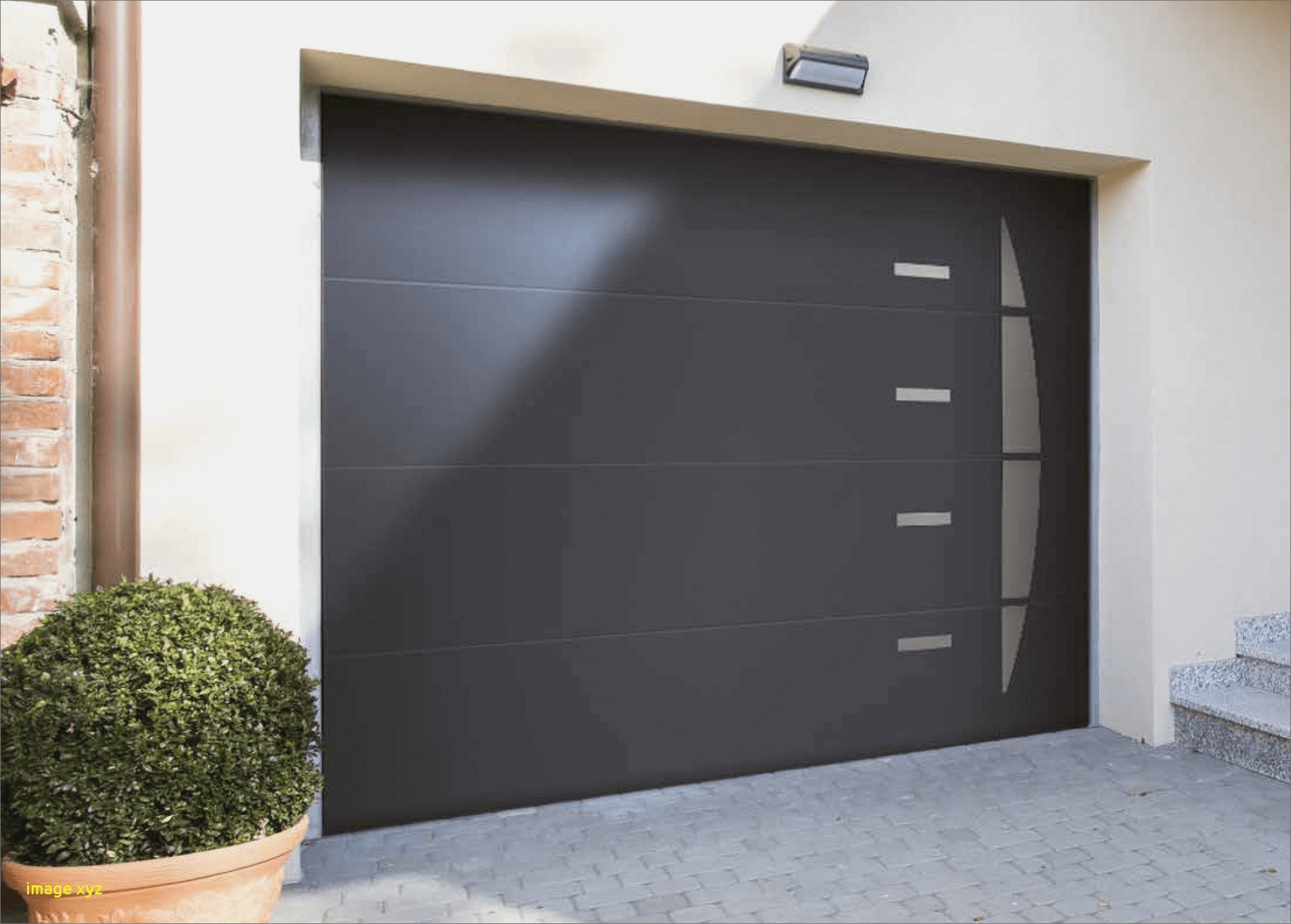 Porte de garage sectionnelle motorisée baltimore artens 200 x 240 cm