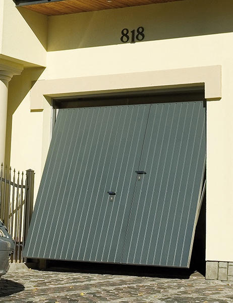 Porte de garage coulissante grise