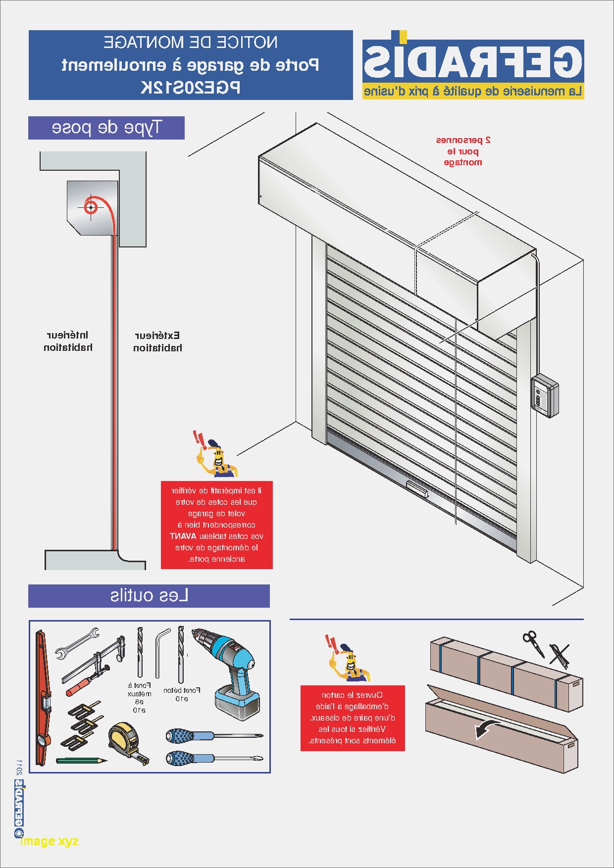 Notice de montage porte de garage enroulable somfy