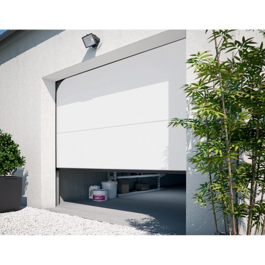 Porte de garage basculante à ressorts avec motorisation combinée