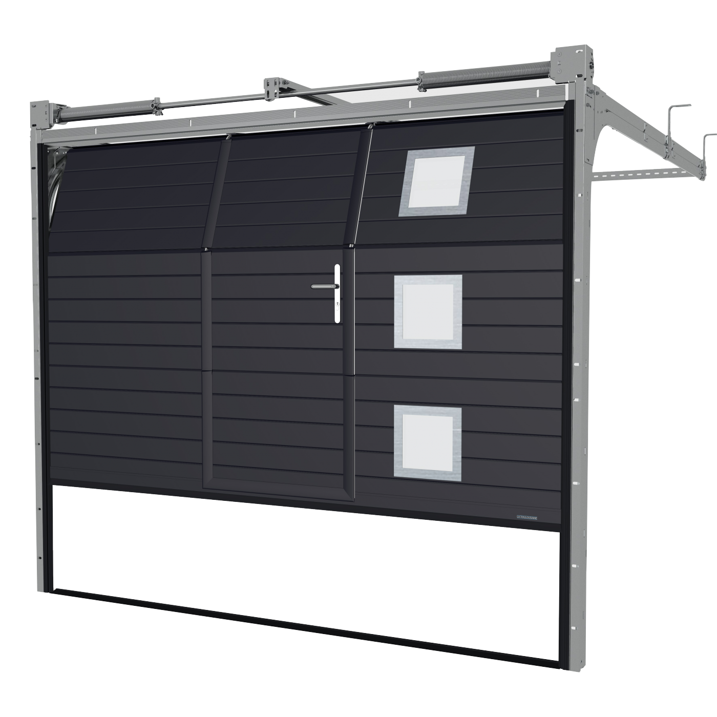 Porte de garage avec portillon motorisée
