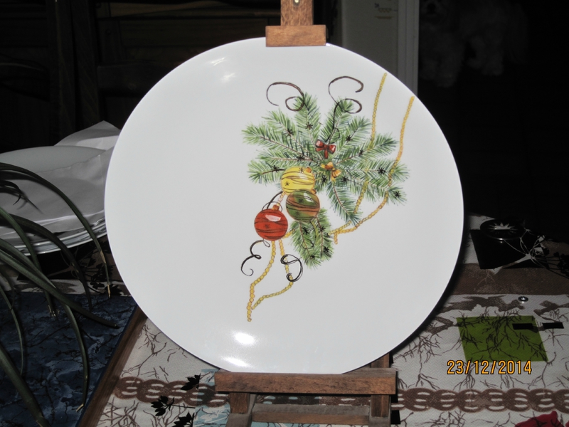 Peinture porcelaine deco noel