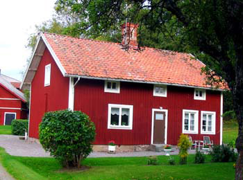 Peinture rouge maison suedoise
