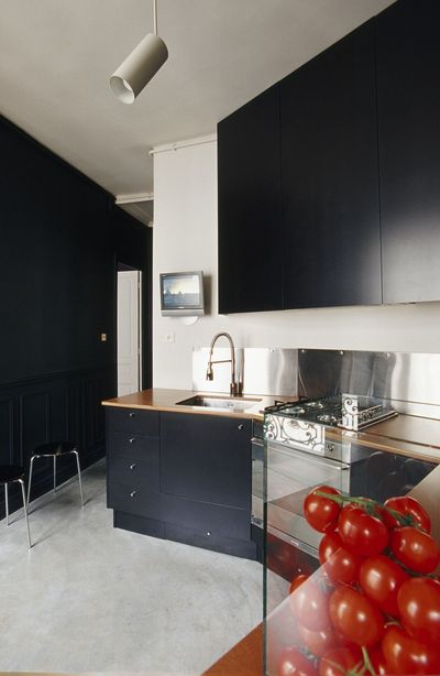 Peinture cuisine meuble noir