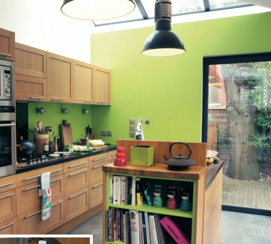 Peinture mur cuisine bois