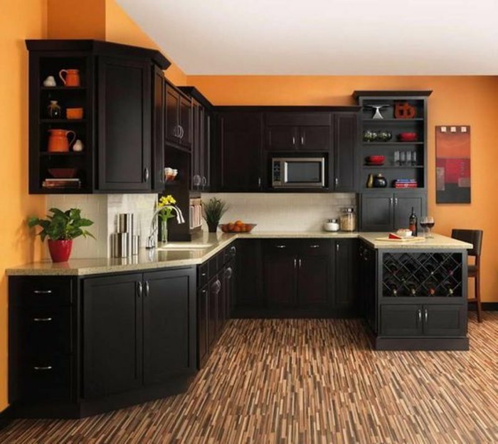 Peinture cuisine couleur bois