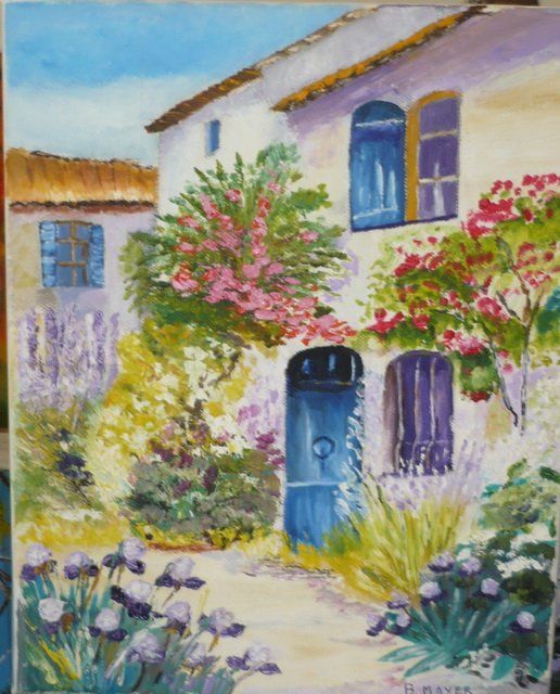 Peinture maison fleurie