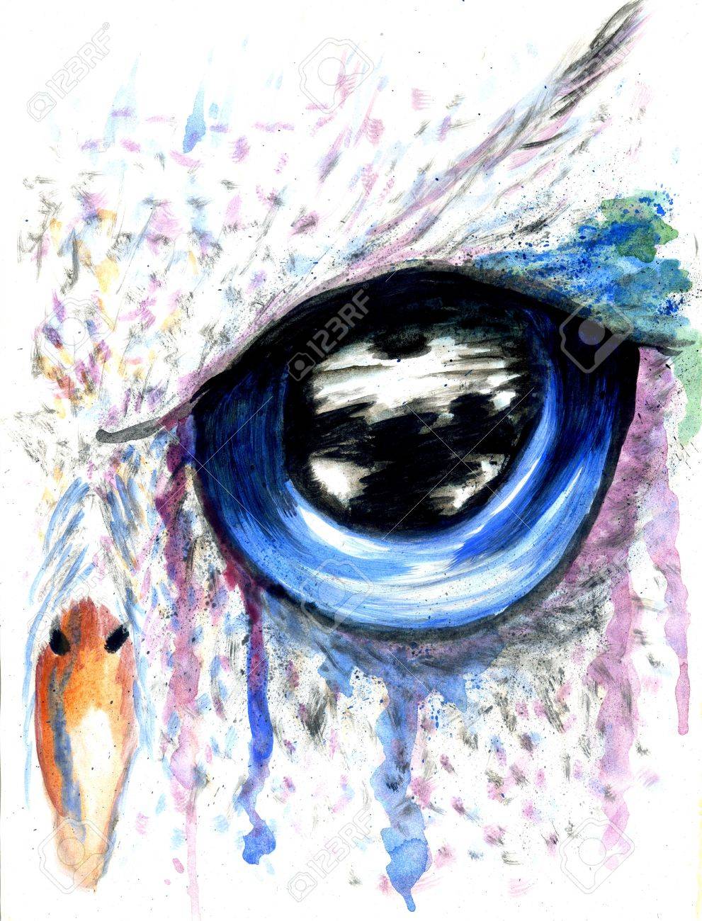 Peinture acrylique dans l'oeil