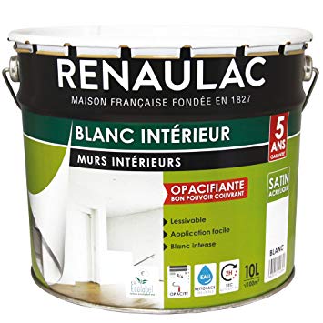 Peinture acrylique murs et plafonds blanc mat - renaulac