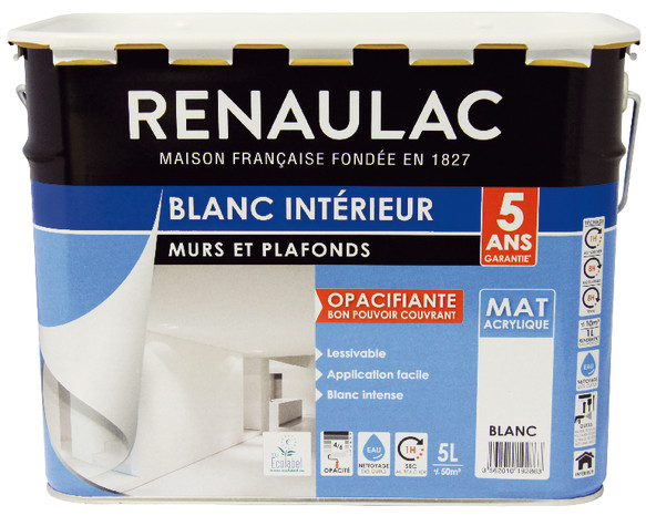 Peinture murale cuisine et salle de bain blanc - renaulac