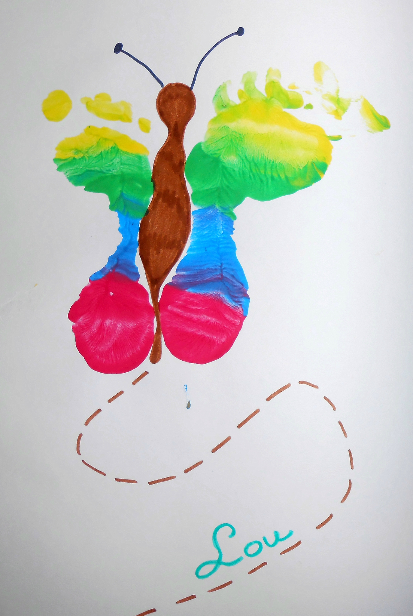 Empreinte peinture bébé maison