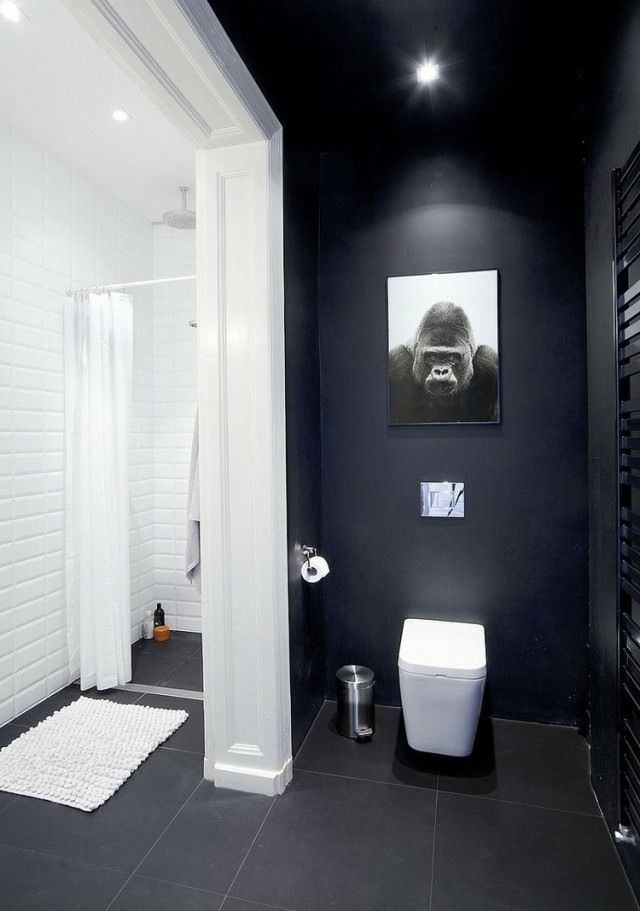 Peinture carrelage salle de bain gris anthracite