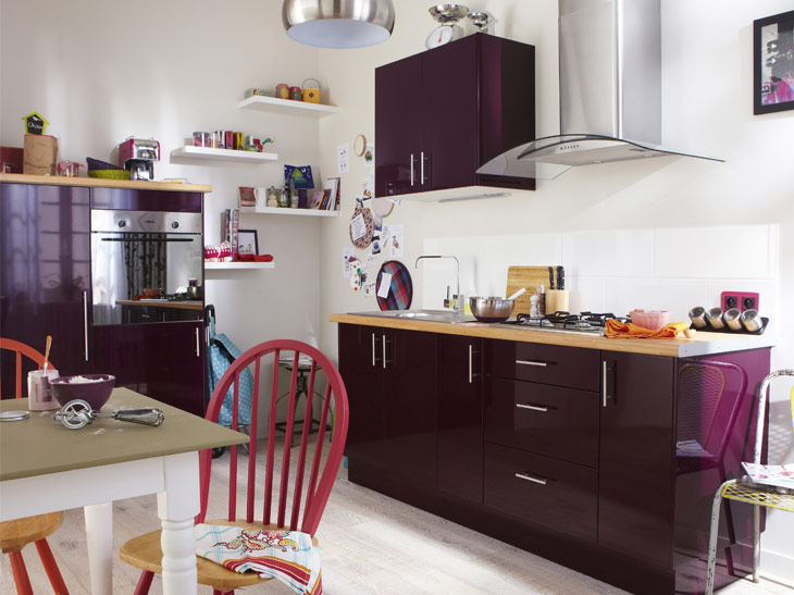 Couleur peinture cuisine aubergine