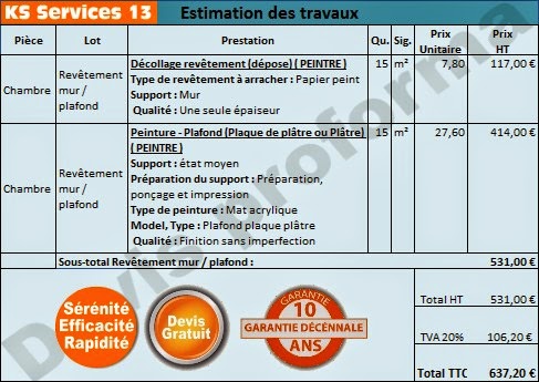 Exemple devis peinture volets