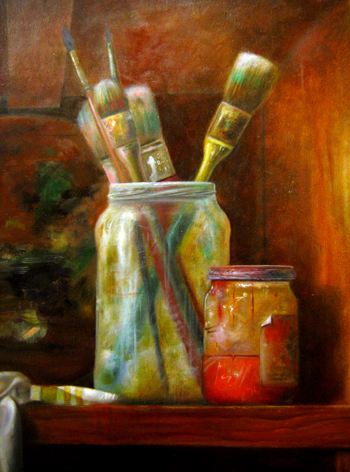 Peinture acrylique collante au toucher