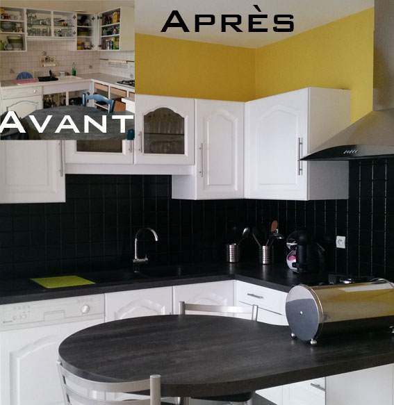 Peindre meuble cuisine avec resine