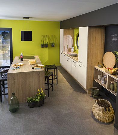 Peinture carrelage cuisine vert