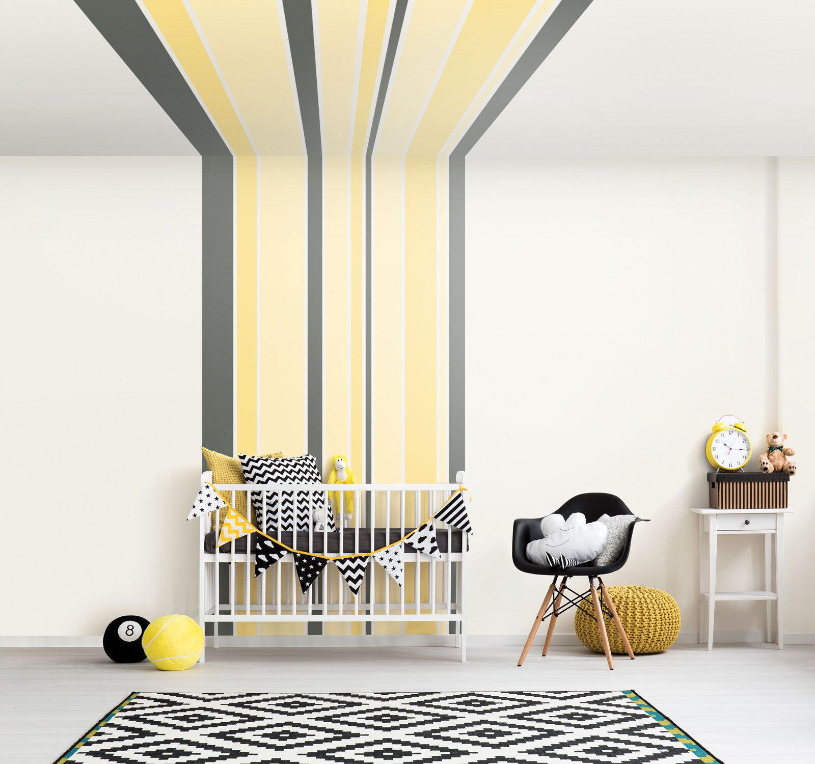 Deco peinture jaune et gris