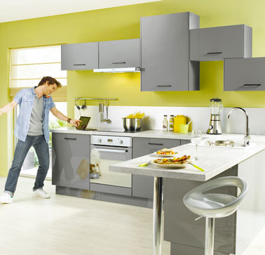 Peinture cuisine gris jaune