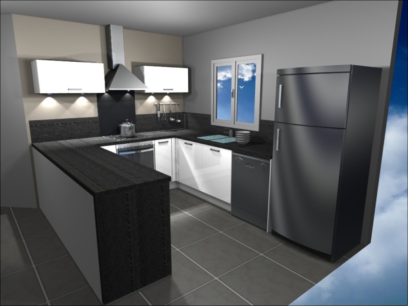 Peinture cuisine avec carrelage gris