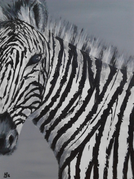 Peinture acrylique zebre