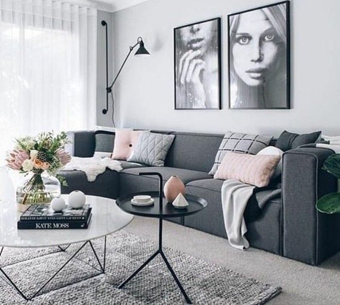 Deco peinture grise salon