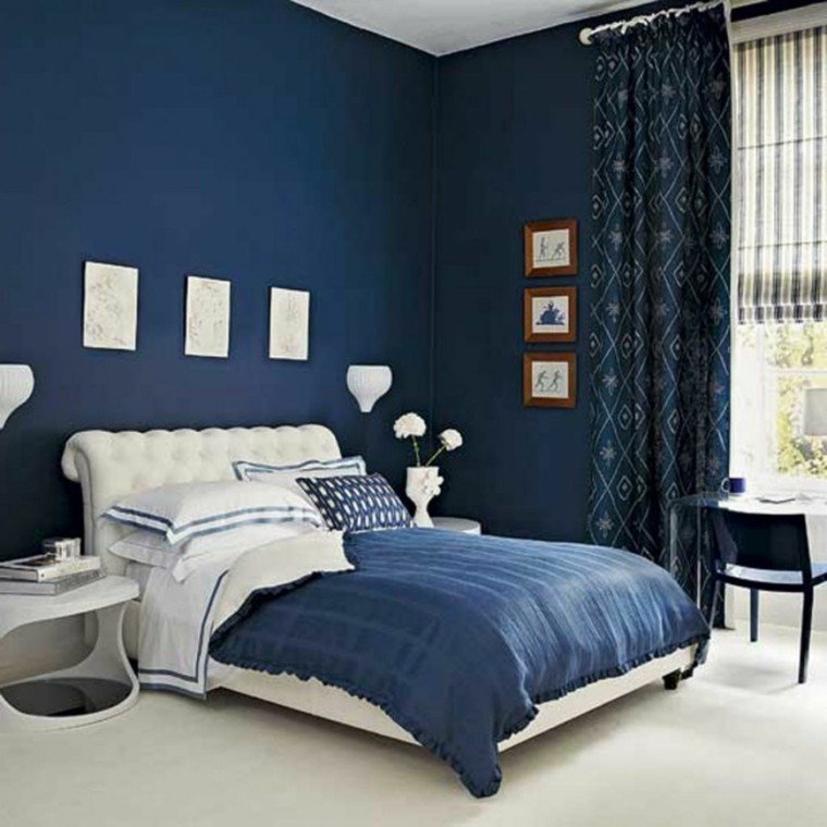 Decoration peinture bleu chambre