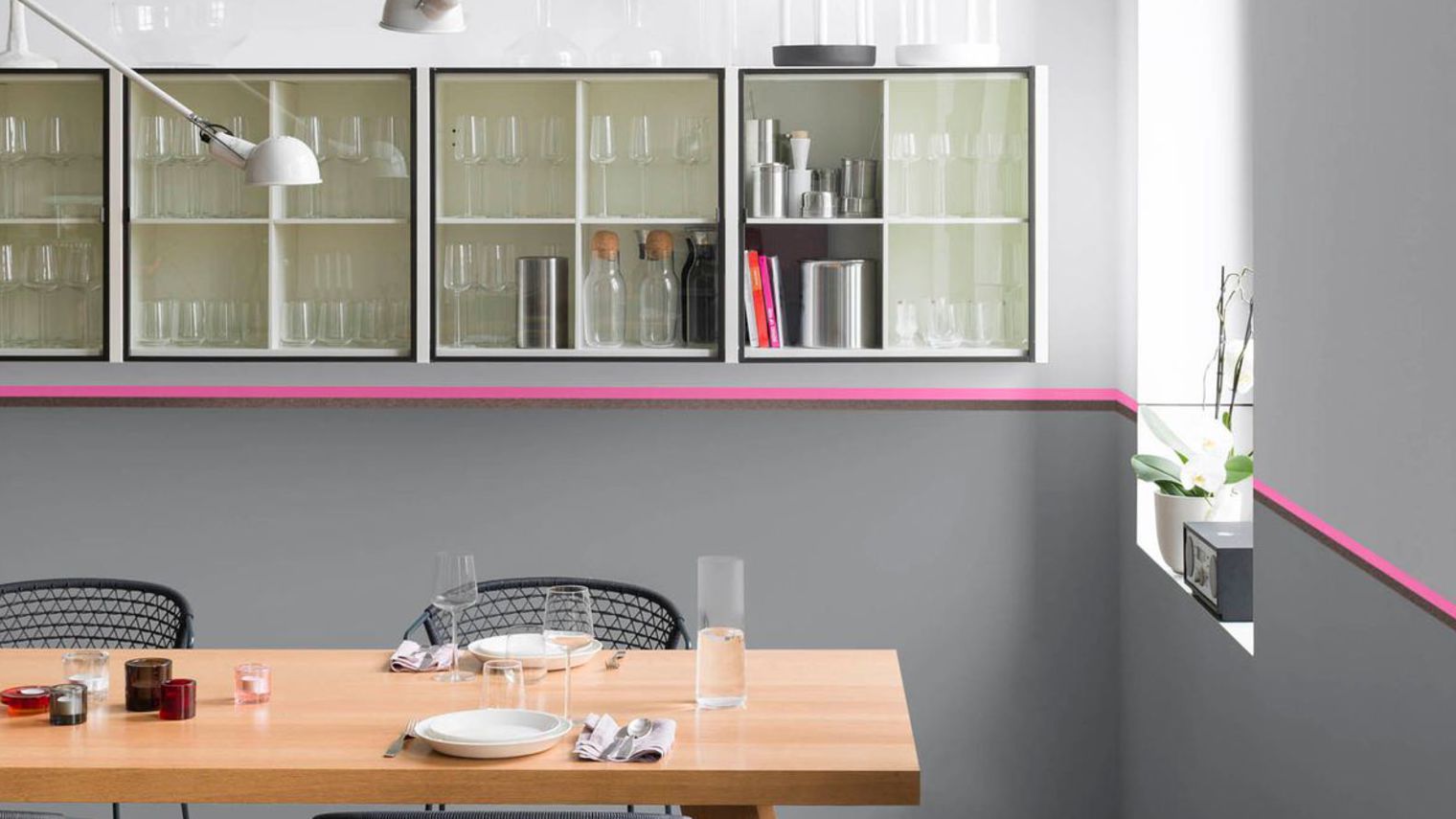 Peinture cuisine rose et gris