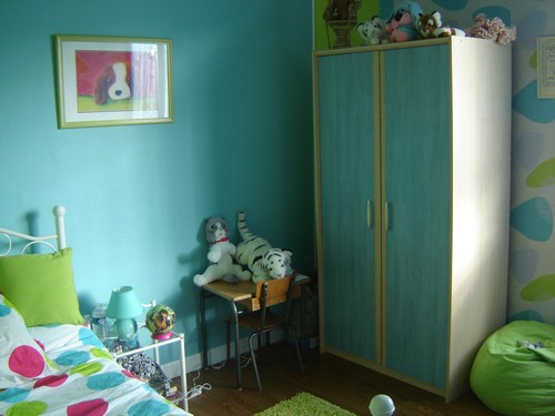 Deco chambre peinture turquoise