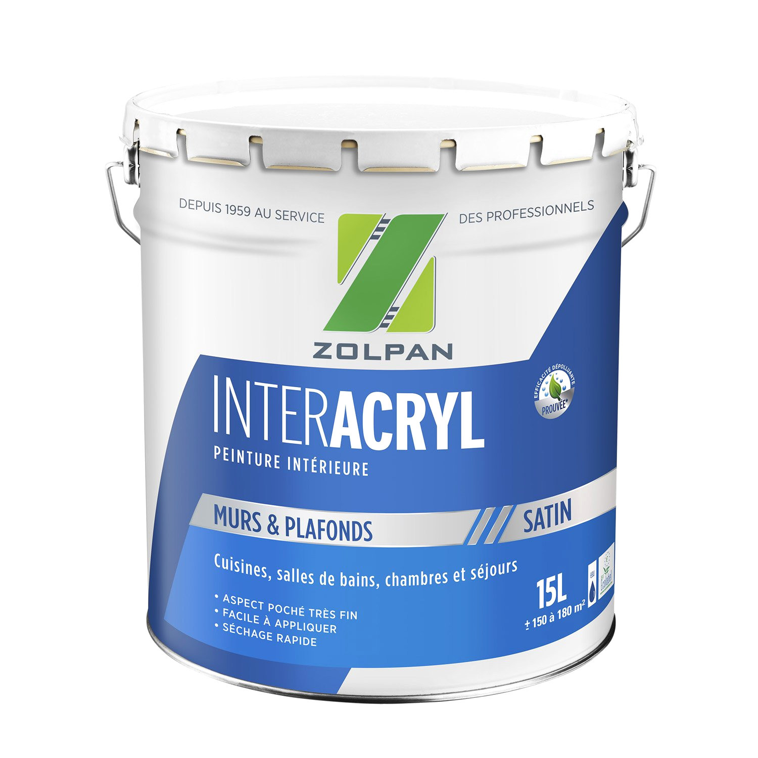 Peinture acrylique satin mur et plafond