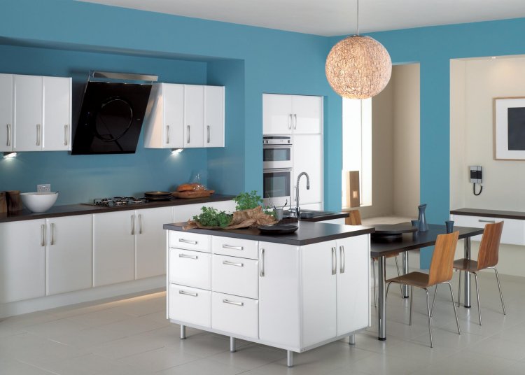 Peinture cuisine bleu glacier