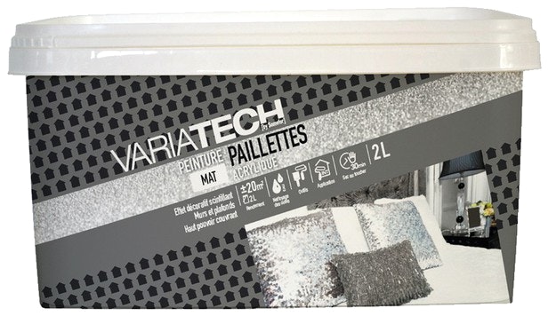 Peinture pailleté argent maison deco strass