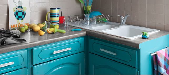 Peinture meuble cuisine au pistolet