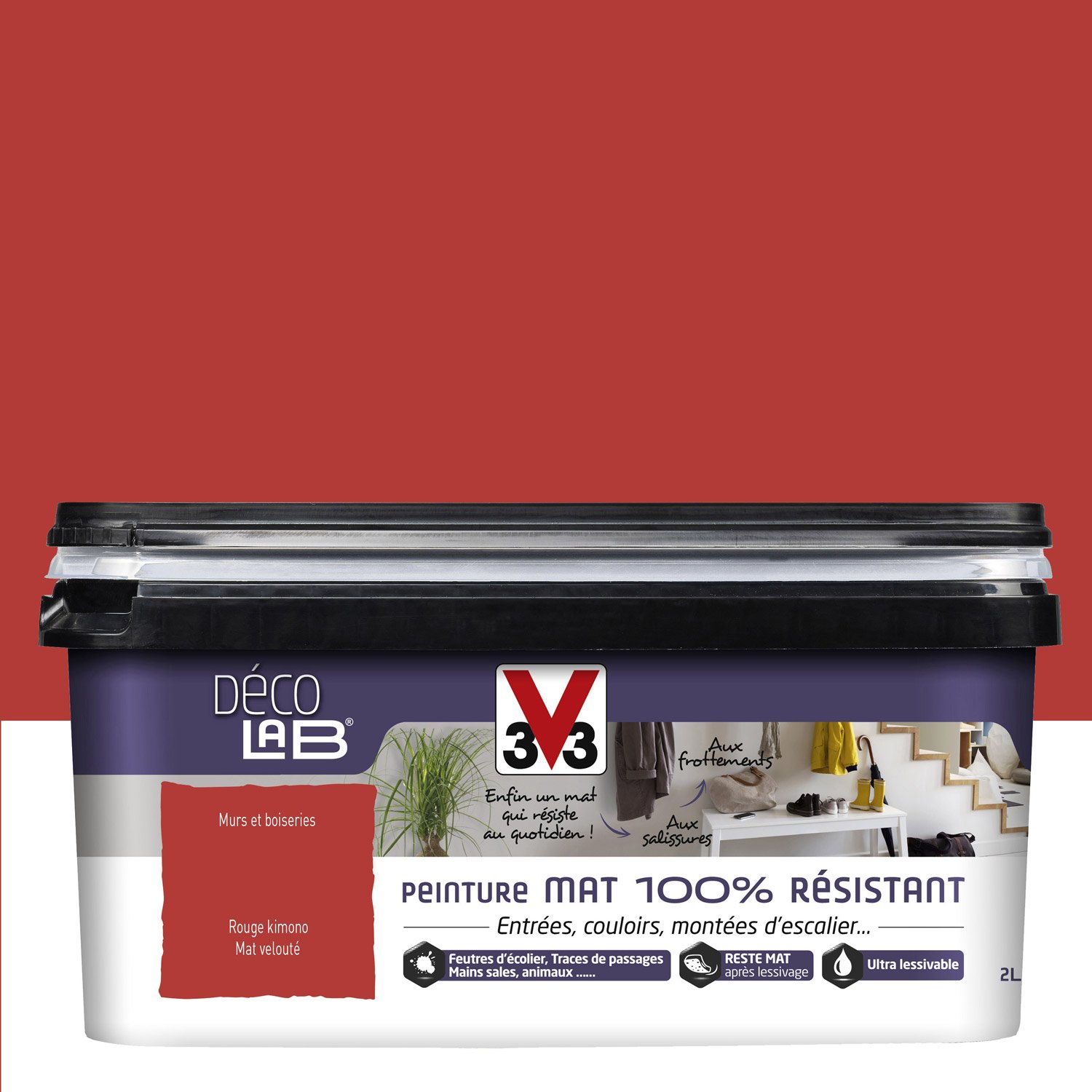Peinture cuisine rouge mat