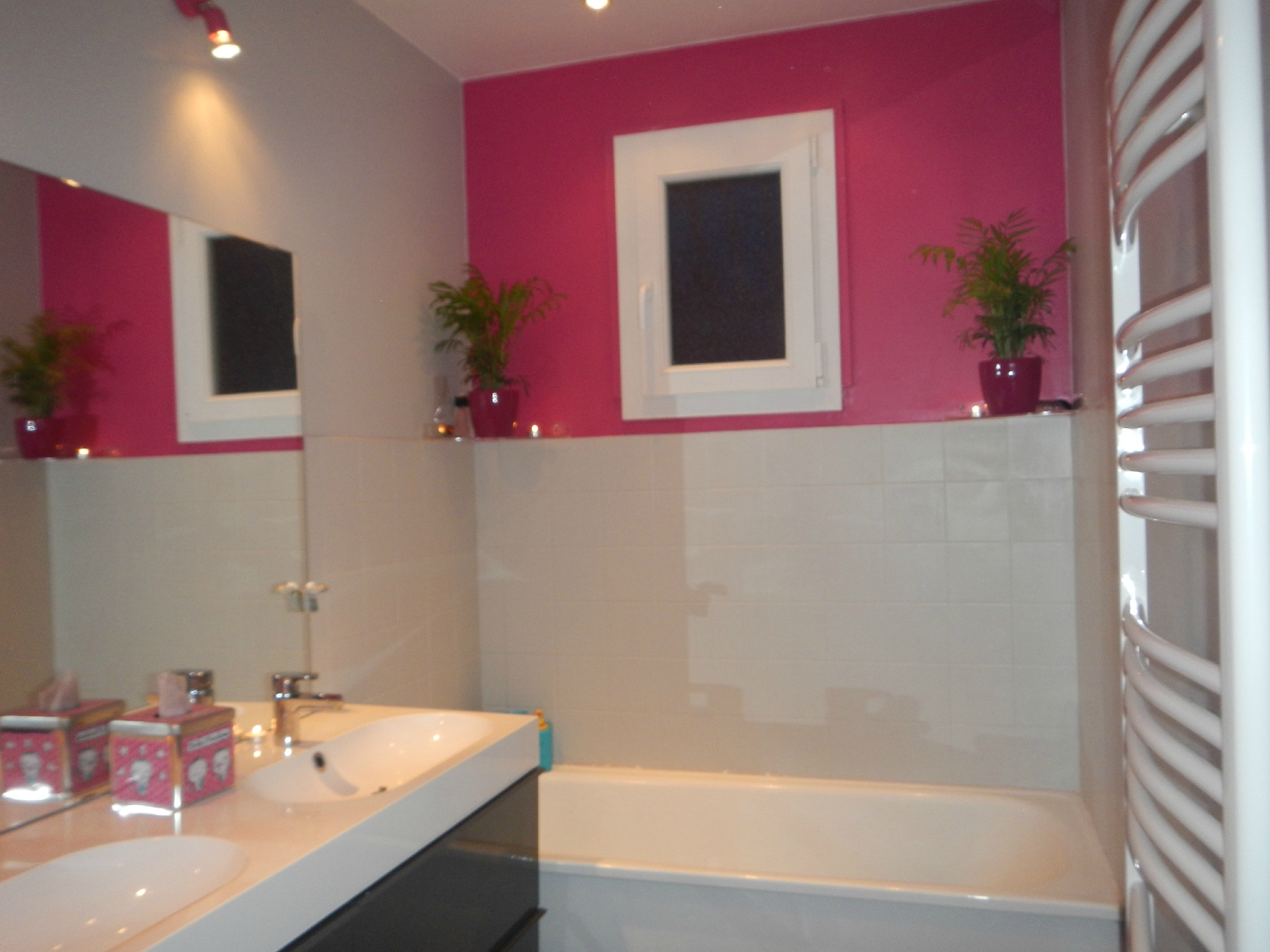Peinture carrelage salle de bain kaki - Idées de travaux