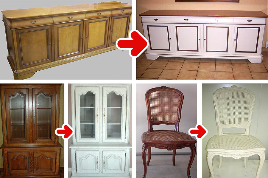 Peinture meuble cuisine effet bois