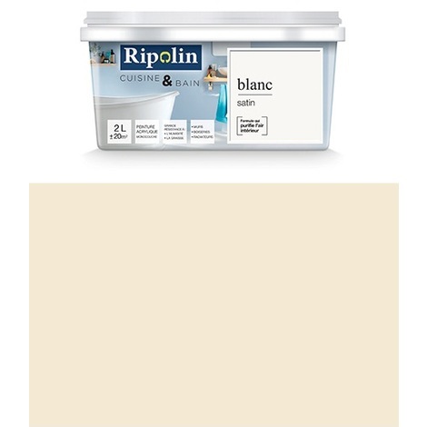 Peinture murale blanc satin cuisine&bain