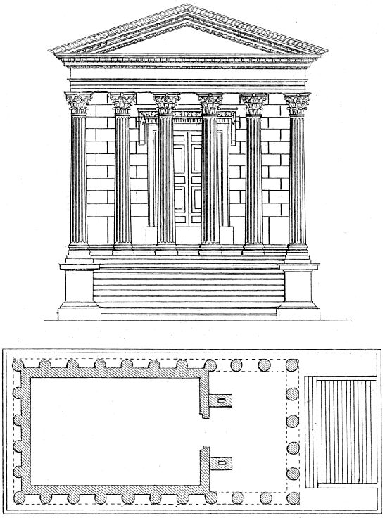 Plan maison carrée de nîmes