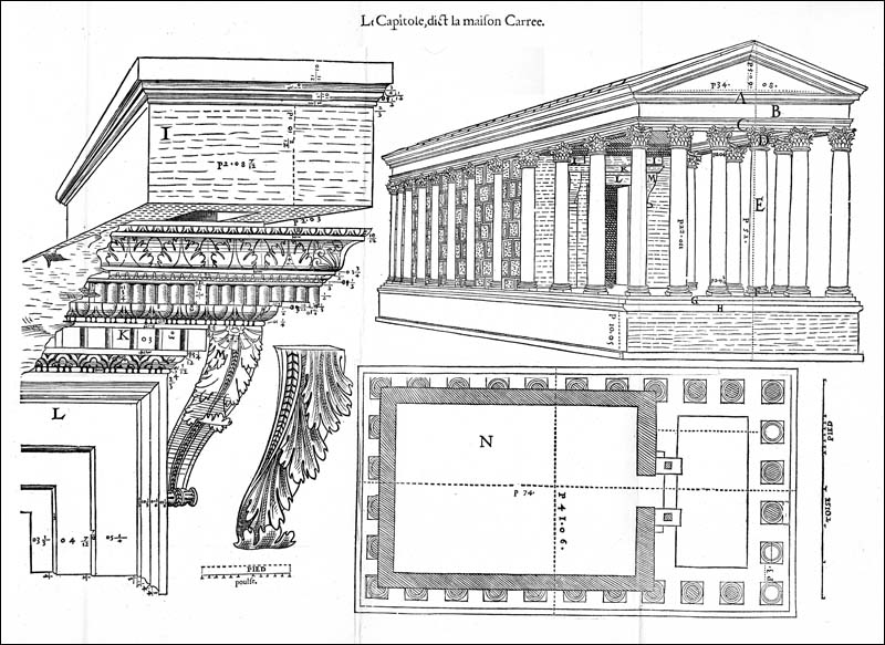 Plan maison carré de nimes