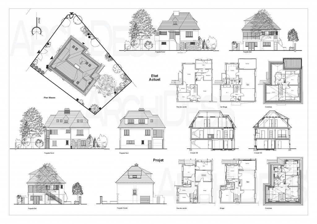 Plan architecte maison de maitre