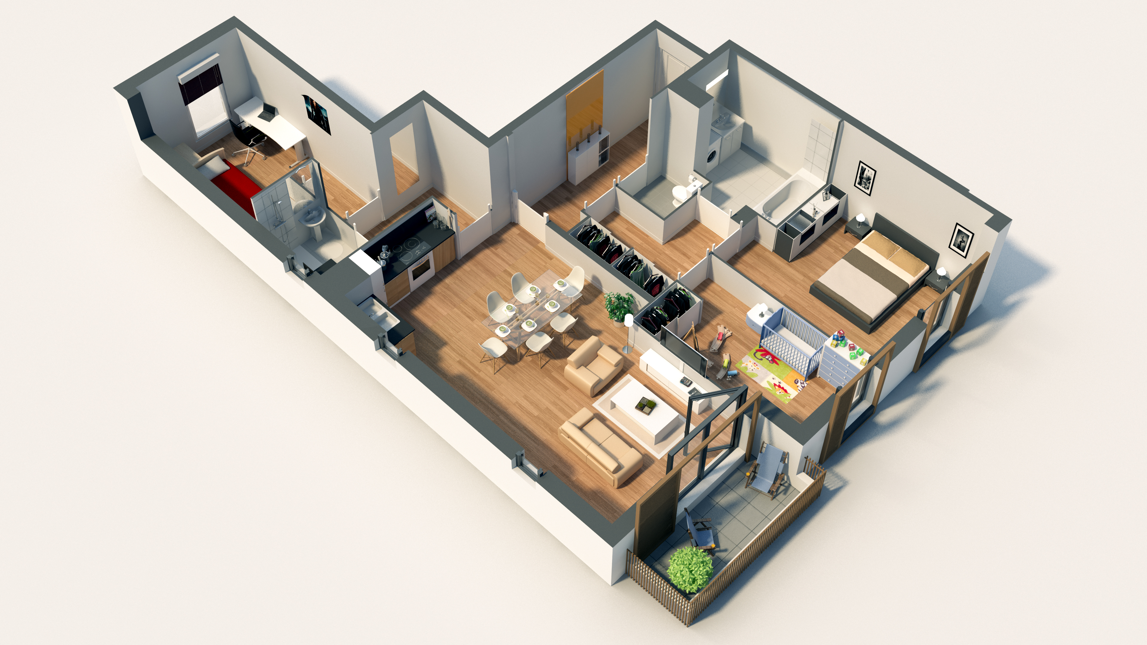 Plan de maison exterieur et interieur